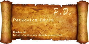 Petkovics Dávid névjegykártya