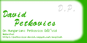 david petkovics business card